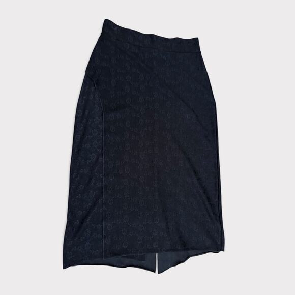 Classic - Black Rose Print Tango Skirt with Overlap Size M - Picture 1 of 7
